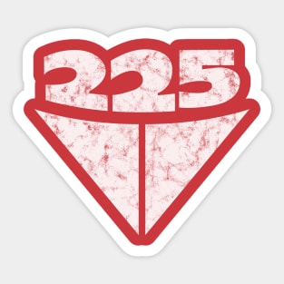 225 Aussie Valiant Badge (Worn White on Red) Sticker